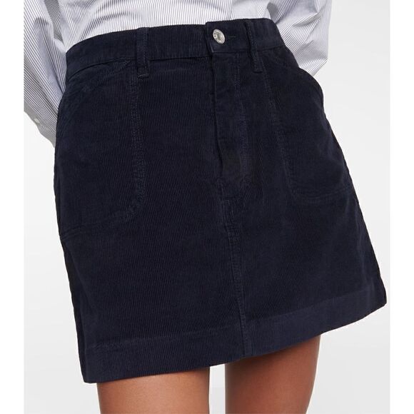 New  Re/Done 70s cotton corduroy miniskirt Navy Blue - Picture 1 of 10